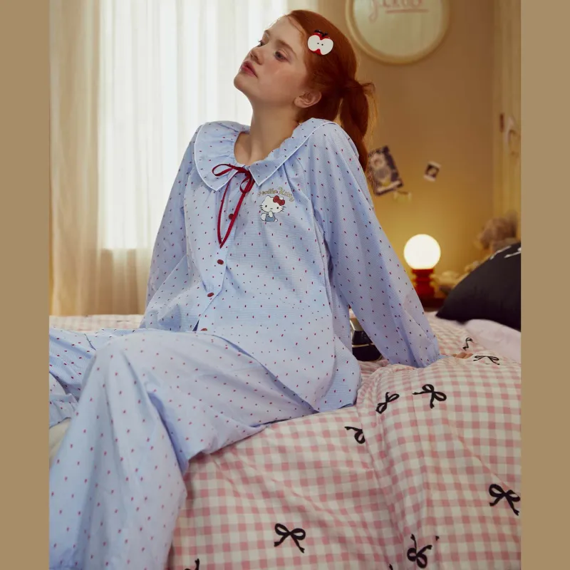 GUKOO x Hello Kitty Pajama Set Women's Sky Blue-3