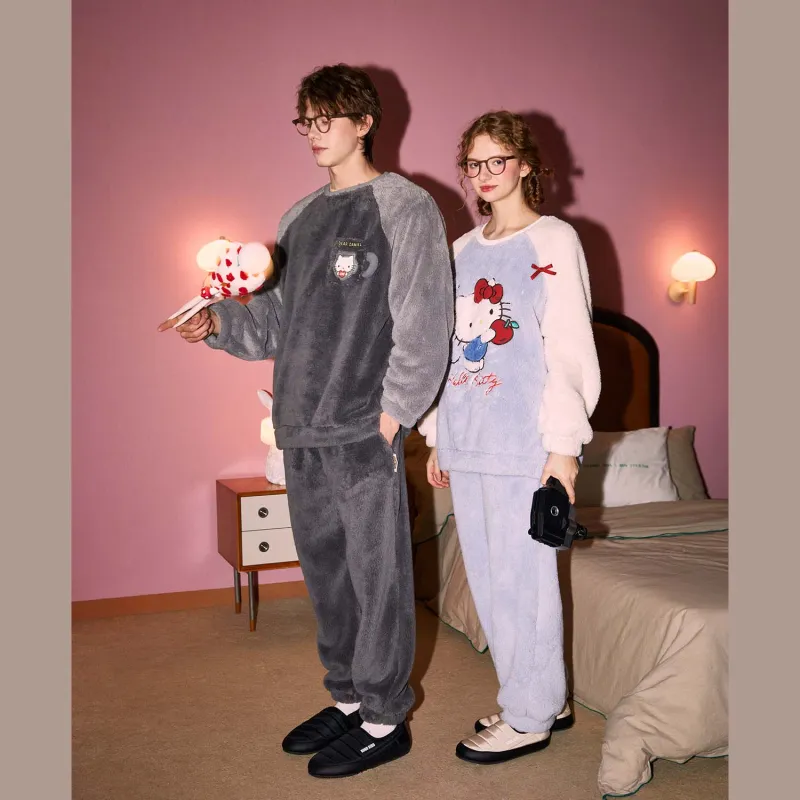 GUKOO x Sanrio Hello Kitty Pajama Set Men's Mist Gray-3