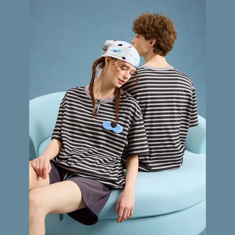 YSO Cool Cat Series Pajama Set Men's Light Grass Gray-5
