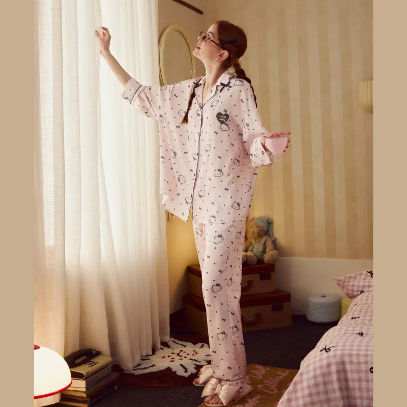 GUKOO x Hello Kitty Sanrio Series Pajama Set Women's Violet Pink-3