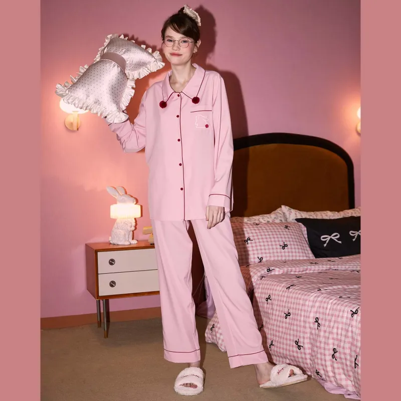 GUKOO Pajama Set Women's Light Mist Pink-2