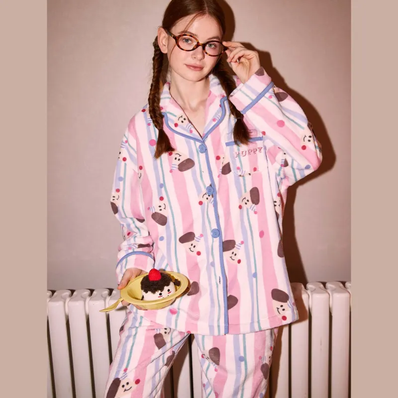 GUKOO Pajama Set Women's Linen Blue-2