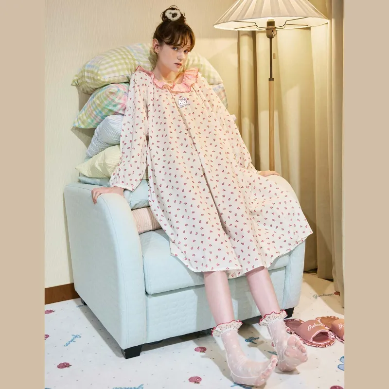 GUKOO x Hello Kitty Nightgown Women's Pearl Pink-1