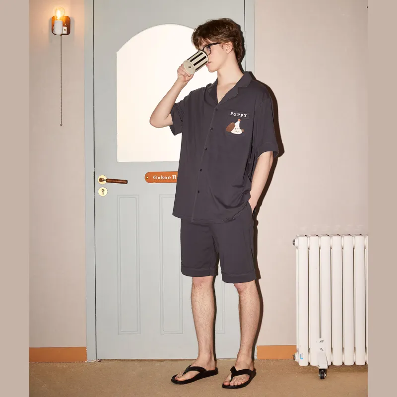 GUKOO Pajama Set Men's Smoke Gray-2