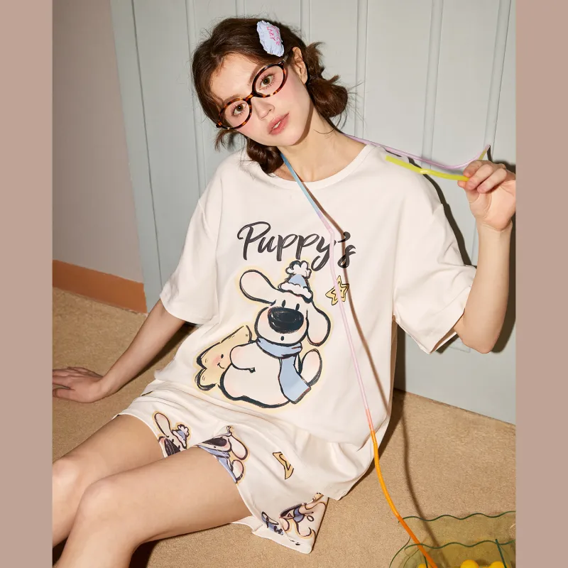 GUKOO Pajama Set Women's Light Beige-5