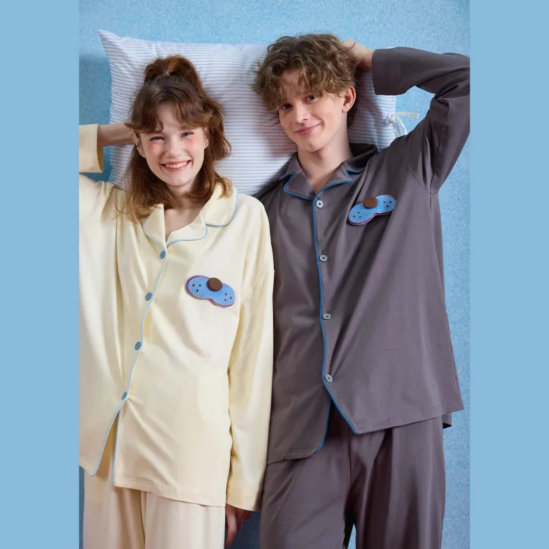 YSO Cool Cat Series Pajama Set Men's Dark Gray-1