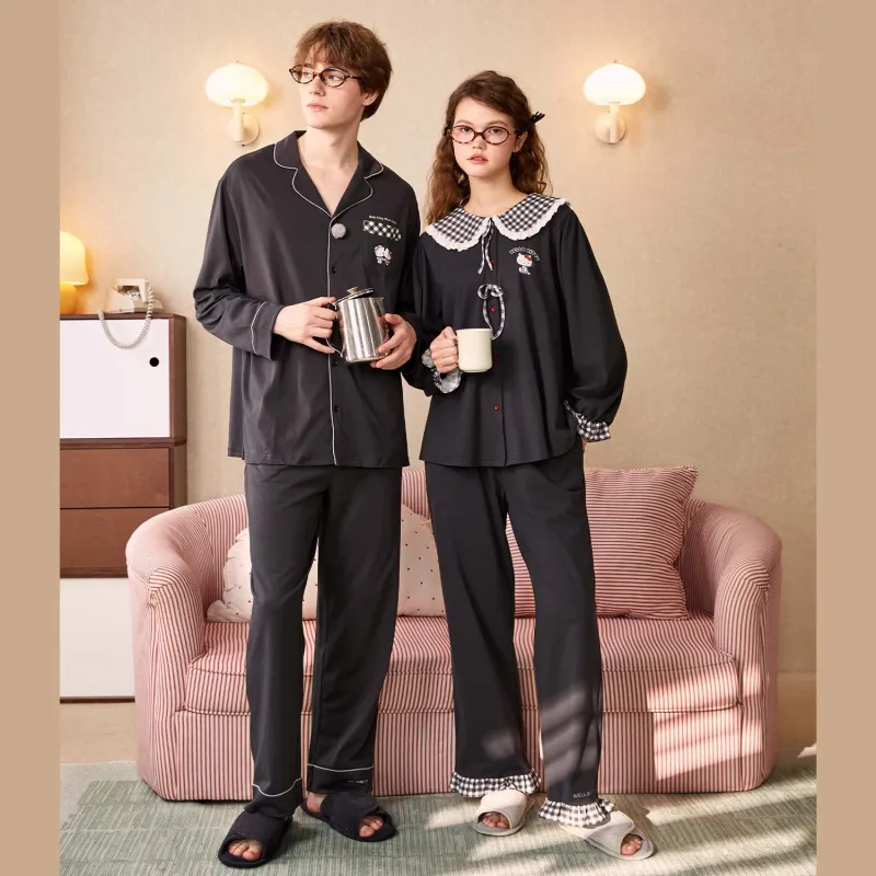 GUKOO x Hello Kitty Pajama Set Women's Graphite Gray-2