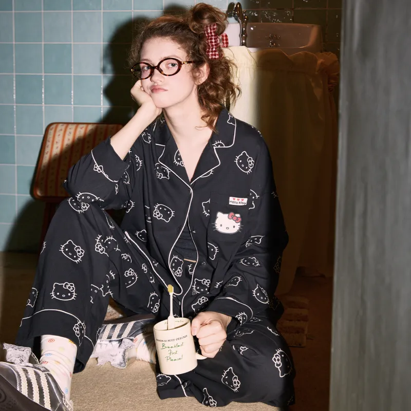 GUKOO x Hello Kitty Pajama Set Women's Graphite Gray-5