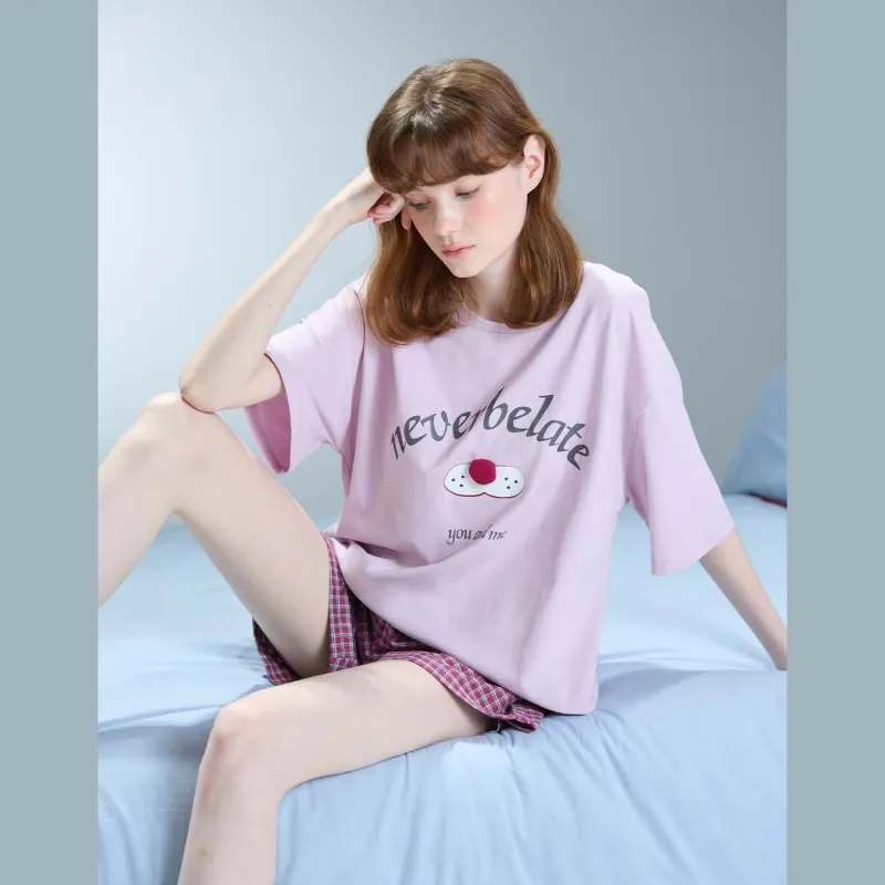 YSO Cool Cat Series Pajama Set Women's Taro Purple-2