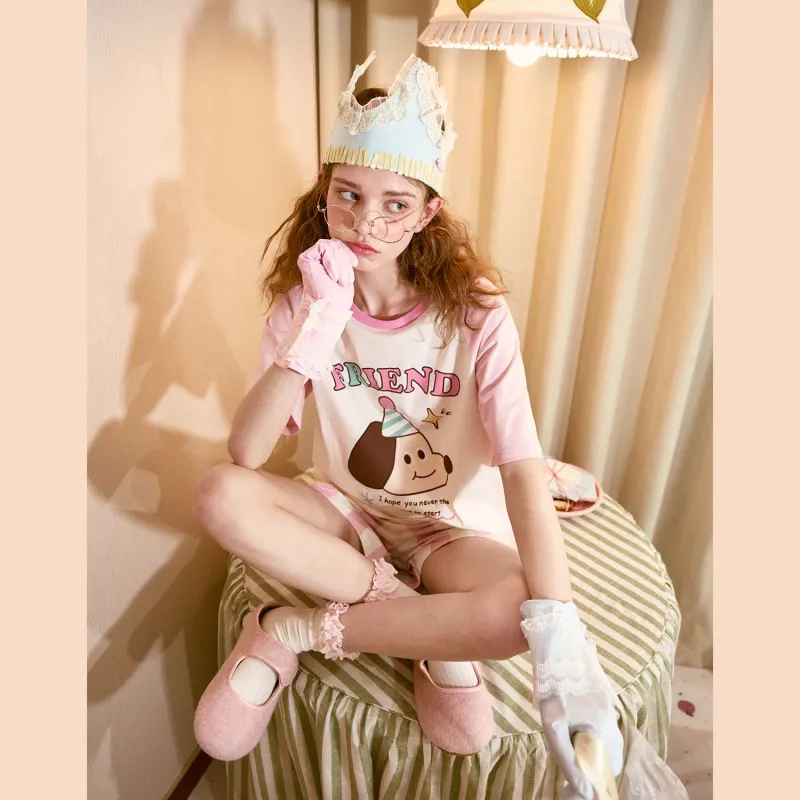 GUKOO Pajama Set Women's Ballet Pink-1