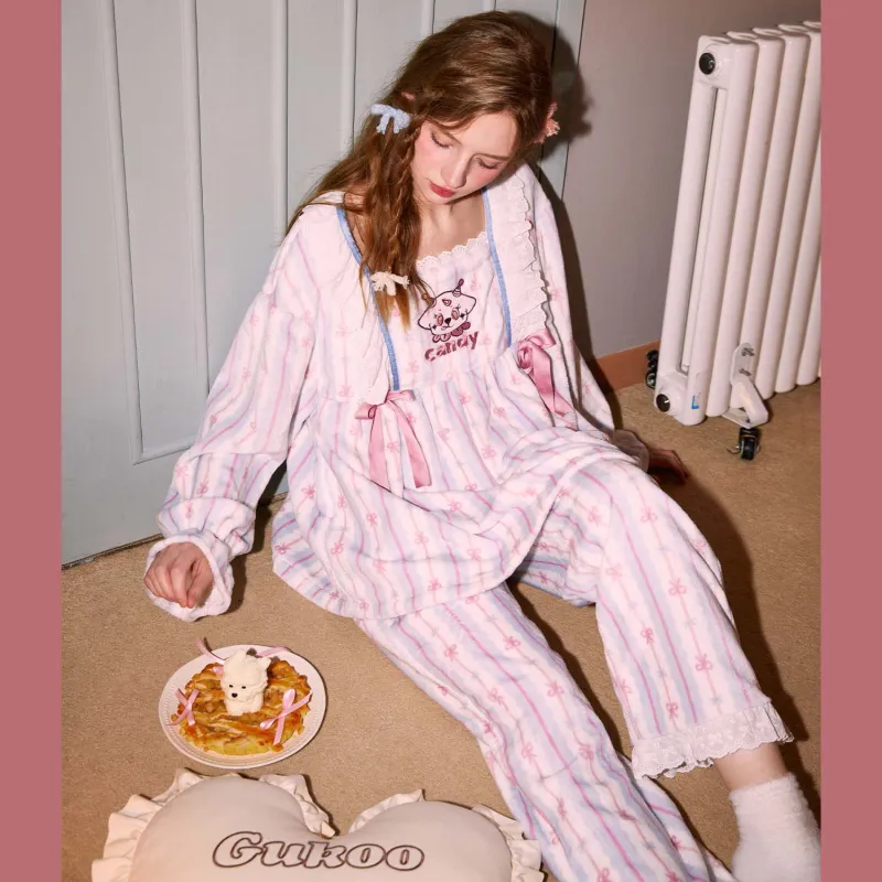 GUKOO Pajama Set Women's Iris Blue-4