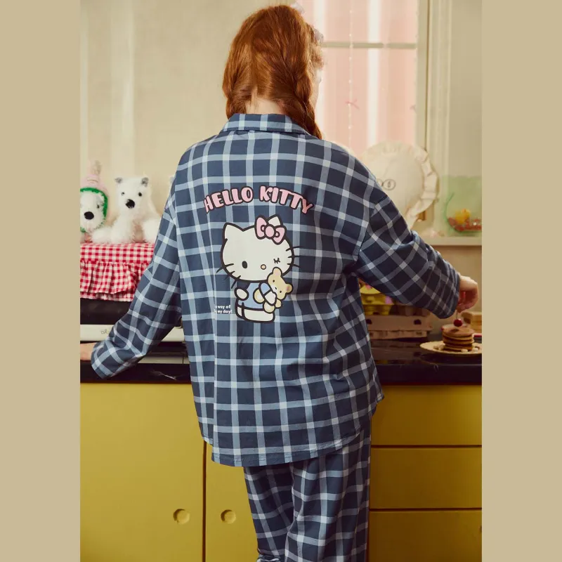 GUKOO x Hello Kitty Pajama Set Women's Dark Blue-3