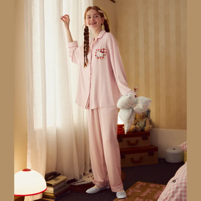GUKOO x Sanrio Hello Kitty Pajama Set Women's Nude Pink-1