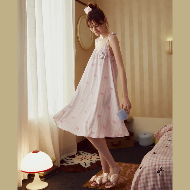 GUKOO x Hello Kitty Sanrio Series Nightgown Women's Berry Pink-2