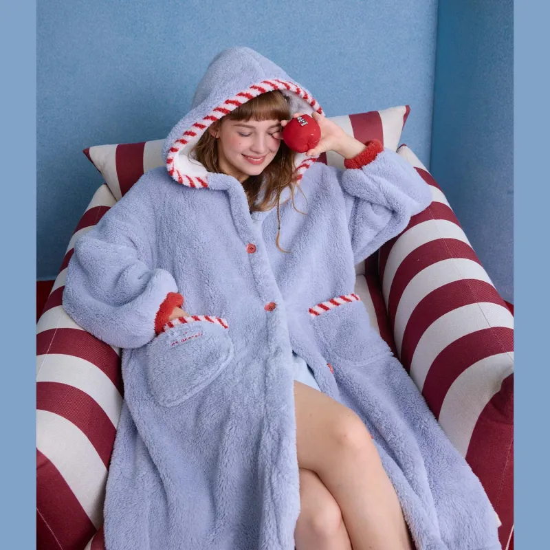 YSO Pajama Robe Women's Aqua Blue-3