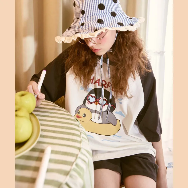 GUKOO Pajama Set Women's Cotton White-5