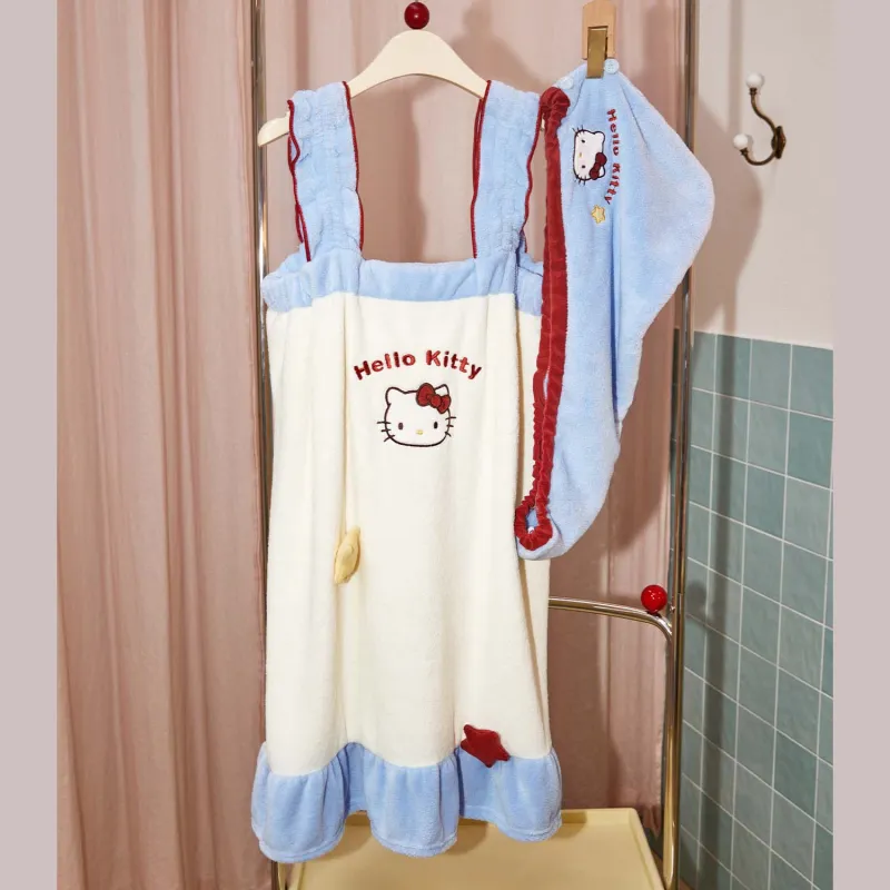 GUKOO x Hello Kitty Sanrio Series Bathrobes Women's Ecru-1