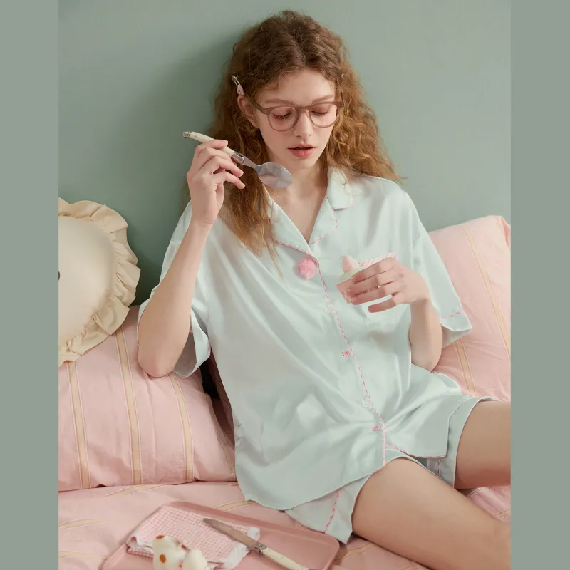 GUKOO x Disney Pajama Set Women's Light Aqua Green-4
