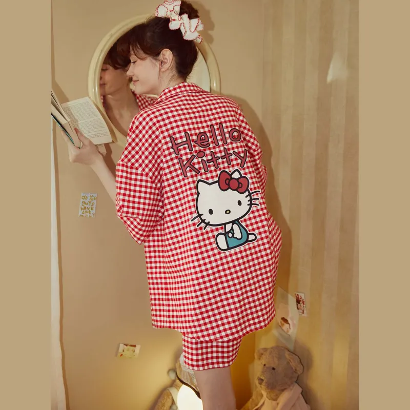 GUKOO x Hello Kitty Sanrio Series Pajama Set Women's Magenta-4