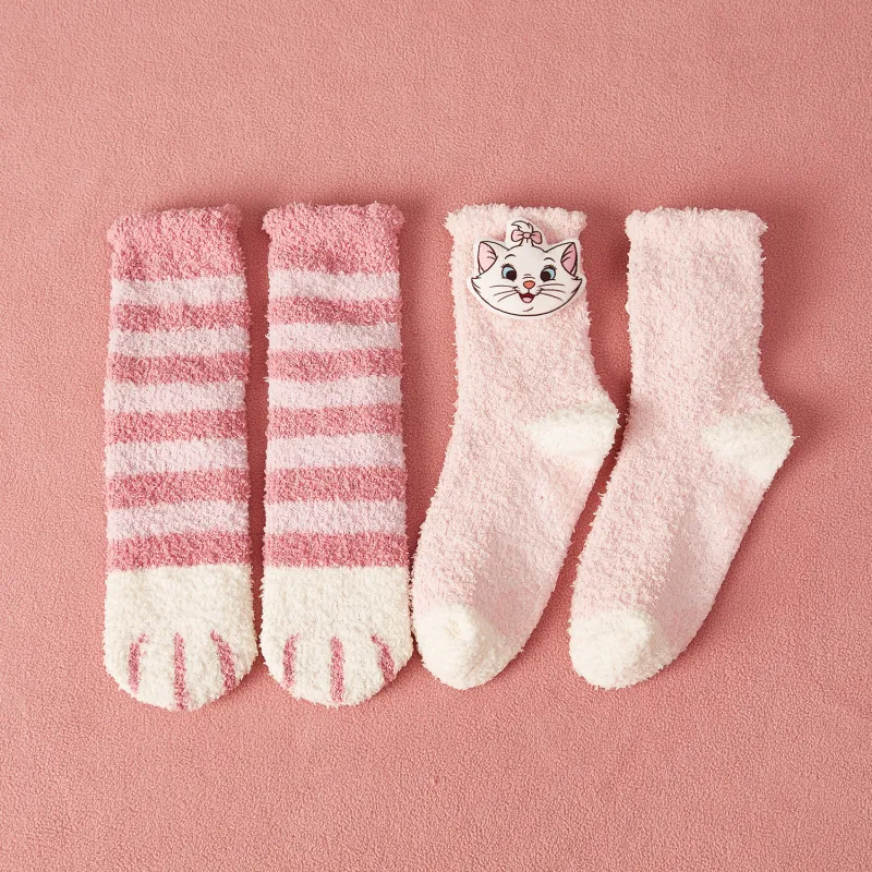 GUKOO x MALIMAO,LIANMINGKUAN GUKOO X Disney Mid Calf Socks Women's 2 Pack Pink-6
