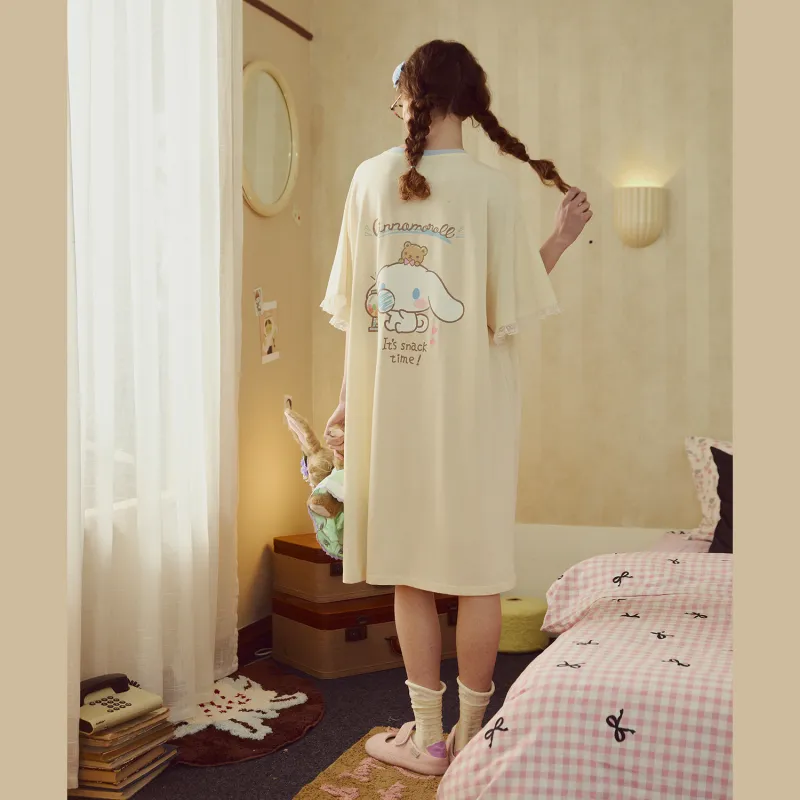 GUKOO x Sanrio/ Yugui Dog Nightgown Women's Malt Yellow-4