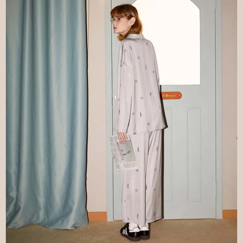 GUKOO x Miiiiichan Pajama Set Women's Mist Gray-3