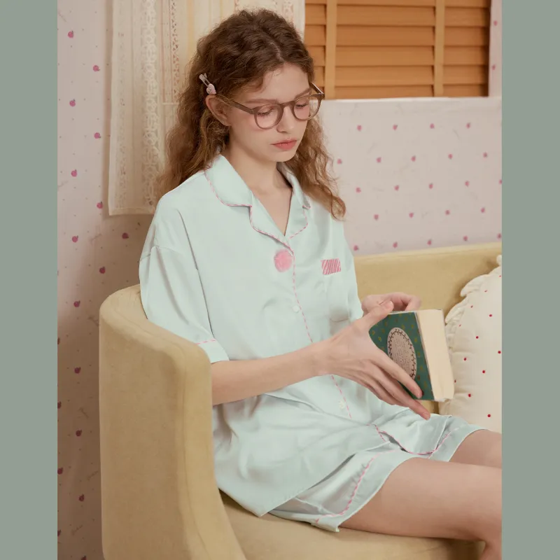 GUKOO x Disney Pajama Set Women's Light Aqua Green-2