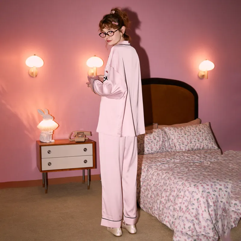 GUKOO x Hello Kitty Sanrio Series Pajama Set Women's Light Mist Pink-4