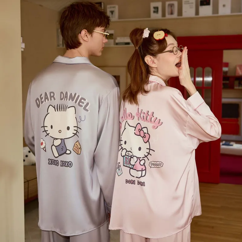 GUKOO x Hello Kitty Sanrio Series Pajama Set Men's Lead Gray-2