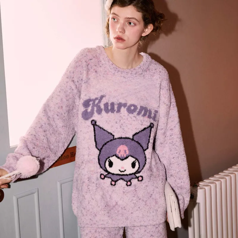 GUKOO x Sanrio Kulomi Pajama Set Women's Rose Purple-6