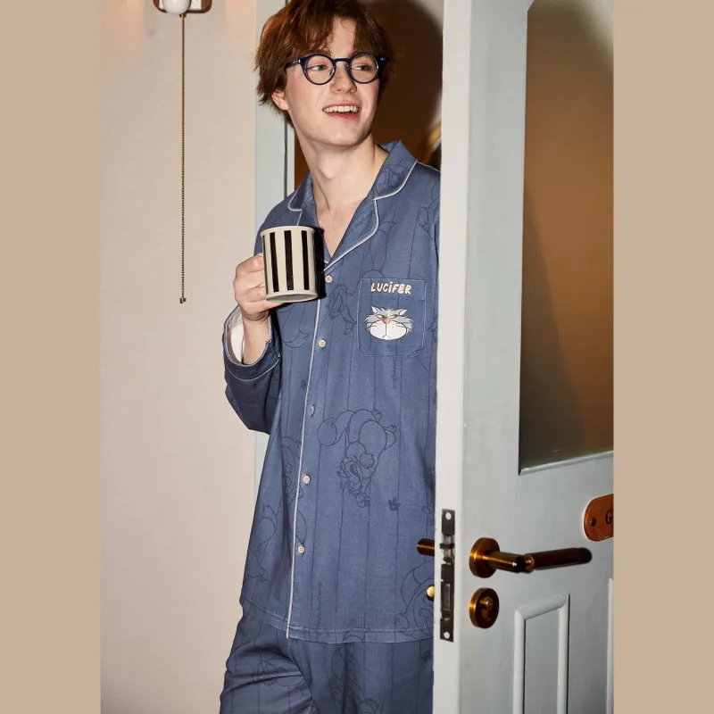GUKOO x Disney Pajama Set Men's Deep Sea Blue-7