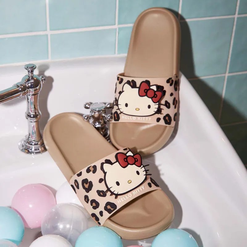 GUKOO x Hello Kitty/, Sanrio Series Slippers Milk Tea Brown-5