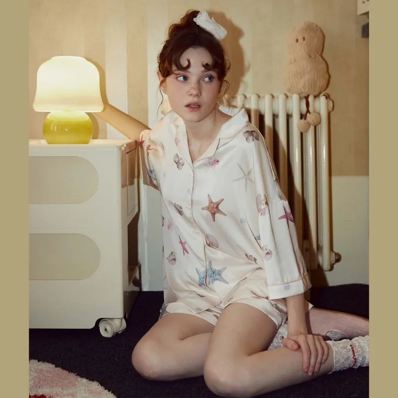 GUKOO Pajama Set Women's Almond White-5