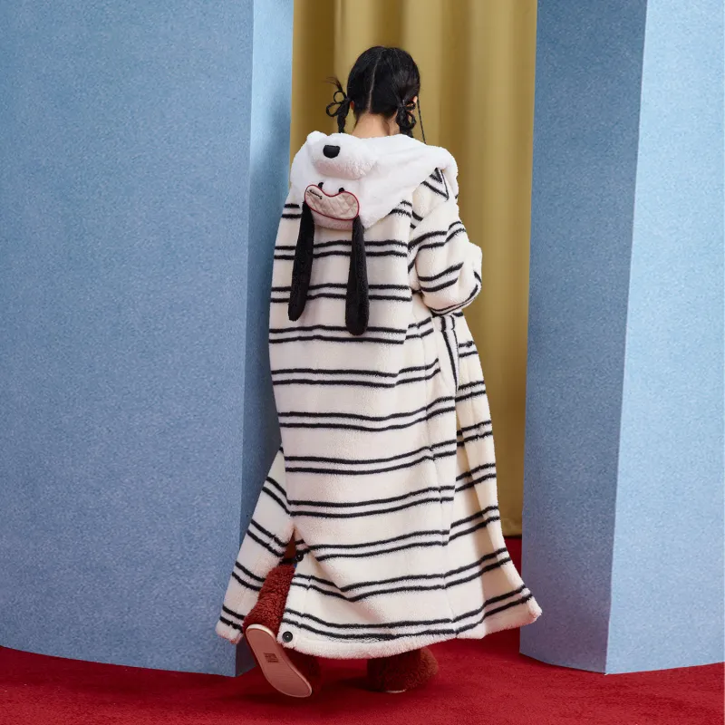 YSO x SHINUBI LIANMINGKUAN Pajama Robe Women's Ecru-1