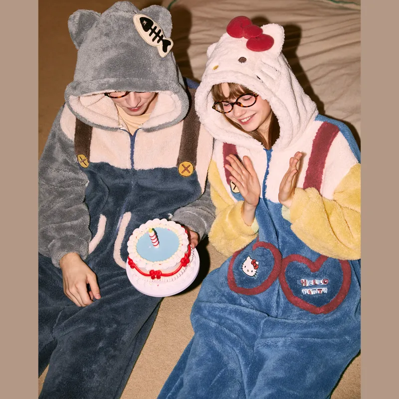 GUKOO x Sanrio/ Home Onesies Women's Dark Blue-1