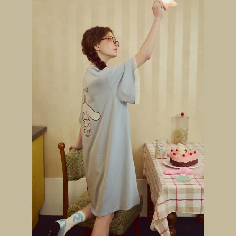 GUKOO x Sanrio Yugui Dog Nightgown Women's Glaze Blue-5
