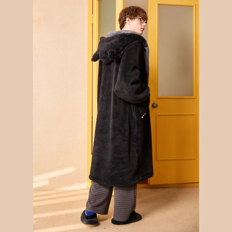 YSO Cool Cat Series Bath Robes Men's Black-4