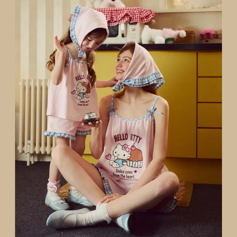 GUKOO x Hello Kitty Sanrio Series Pajama Set Women's Ballet Pink-4