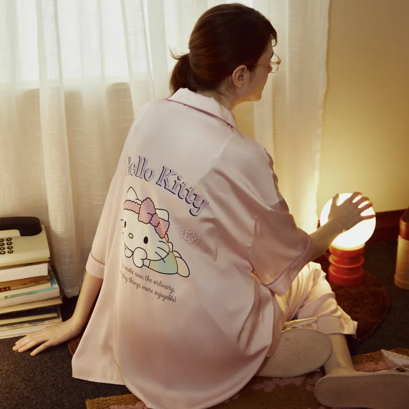 GUKOO x Hello Kitty Pajama Set Women's Light Peach Pink-4