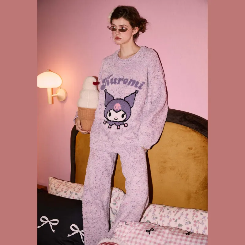GUKOO x Sanrio Kulomi Pajama Set Women's Rose Purple-1