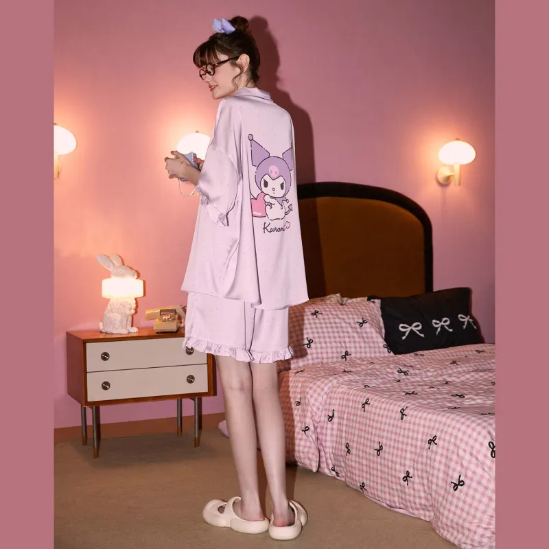 GUKOO x Sanrio Kulomi Pajama Set Women's Stardust Purple-3
