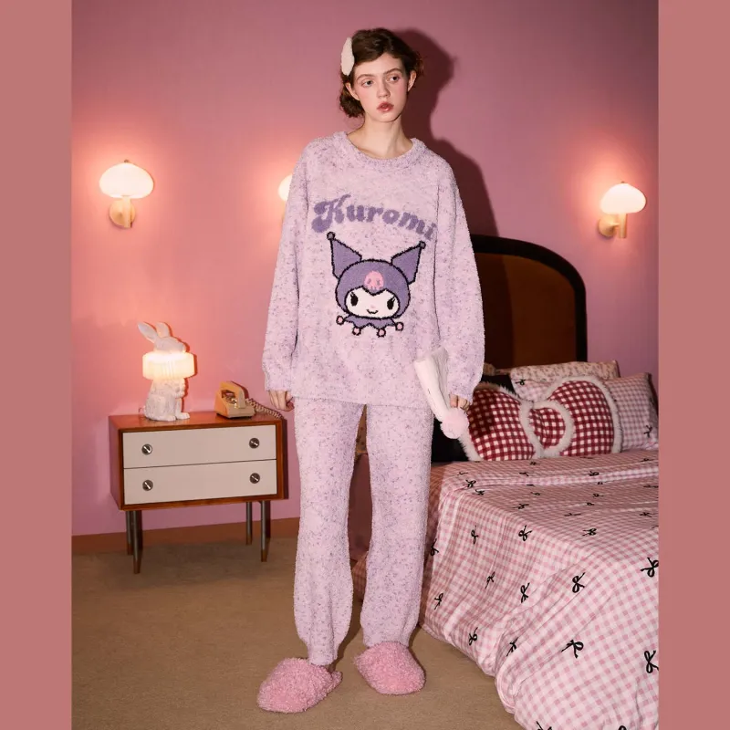 GUKOO x Sanrio Kulomi Pajama Set Women's Rose Purple-3