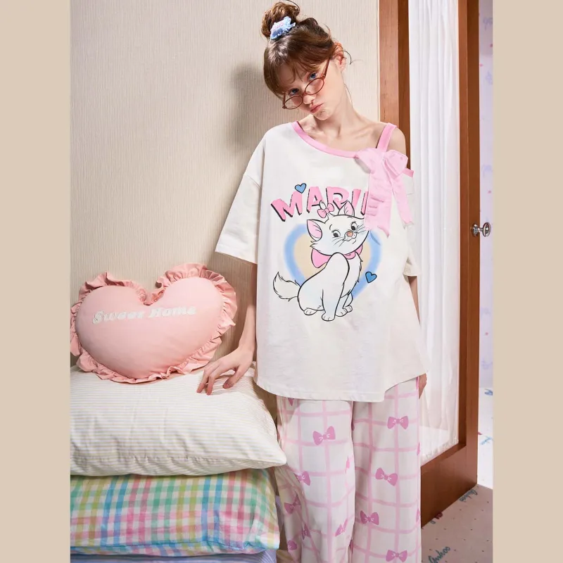 GUKOO x Disney Pajama Set Women's Milk White-2