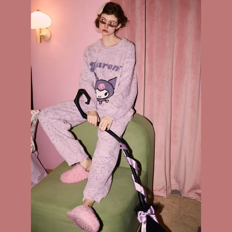 GUKOO x Sanrio Kulomi Pajama Set Women's Rose Purple-4