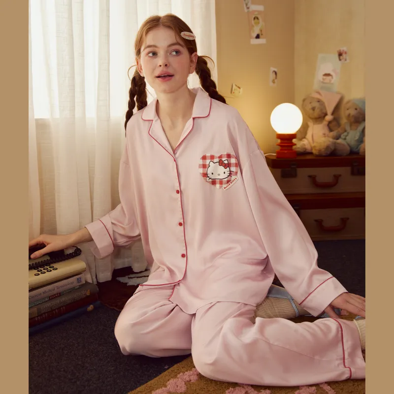 GUKOO x Sanrio Hello Kitty Pajama Set Women's Nude Pink-2