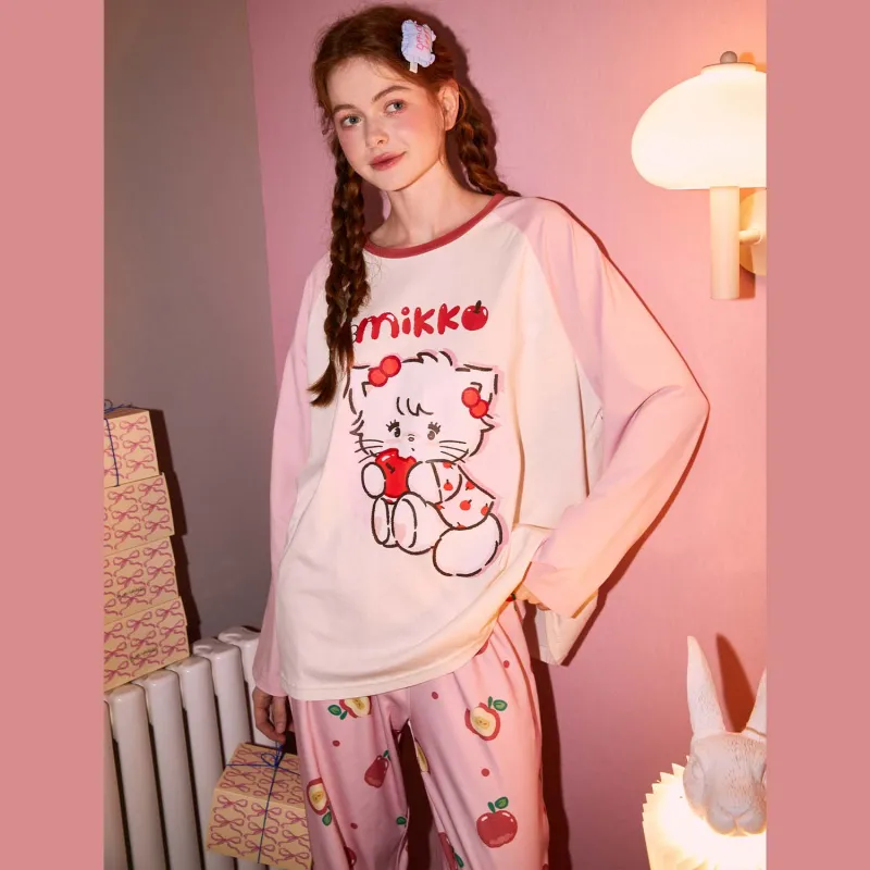 GUKOO x MIKKO Pajama Set Women's Pearl White-2