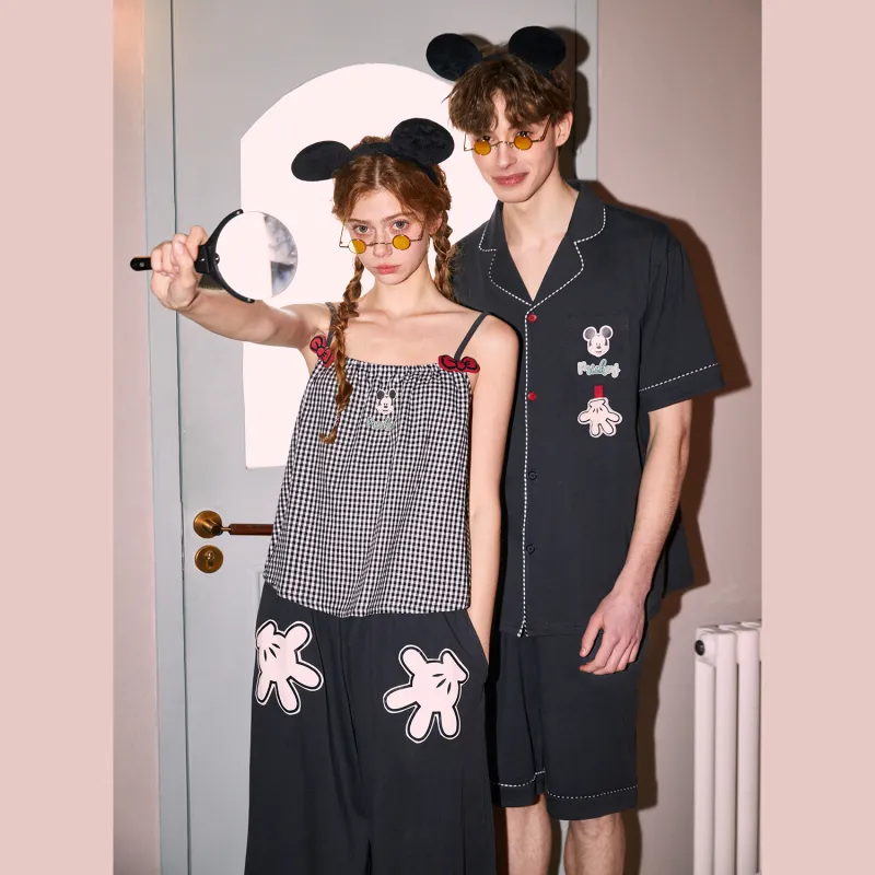 GUKOO x Disney Mickey Series Pajama Set Men's Graphite Gray-3
