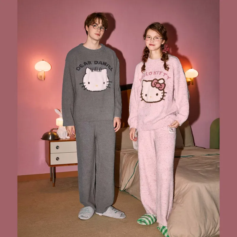 GUKOO x Sanrio/ Hello Kitty Pajama Set Men's Dense Misty Gray-2