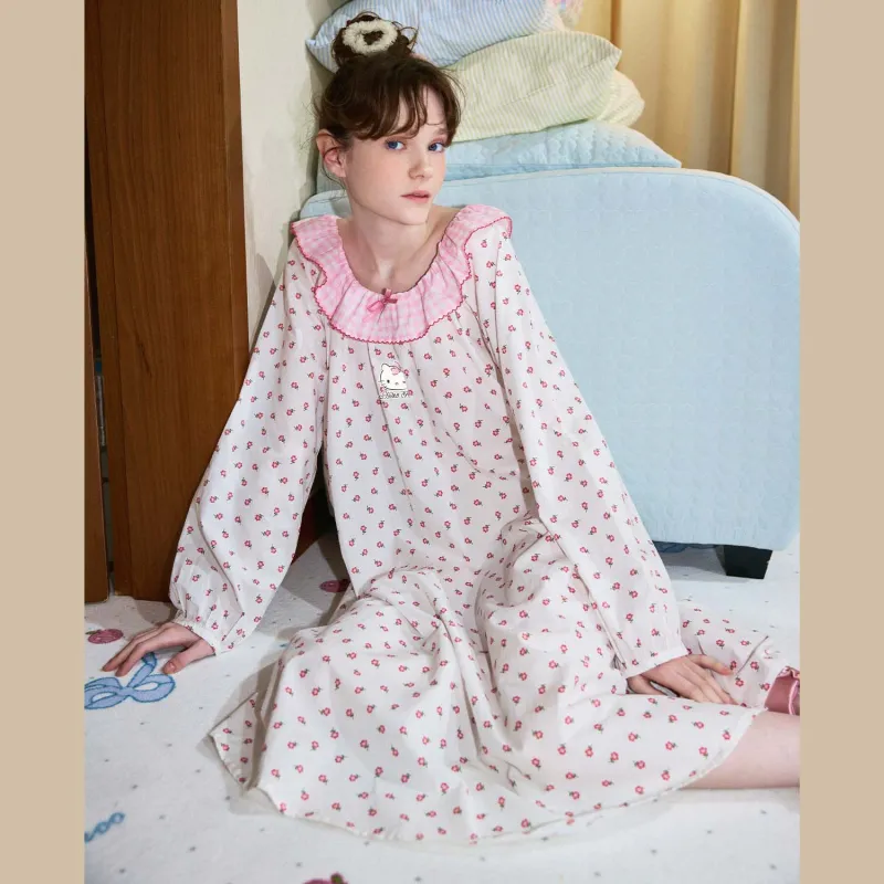 GUKOO x Hello Kitty Nightgown Women's Pearl Pink-3