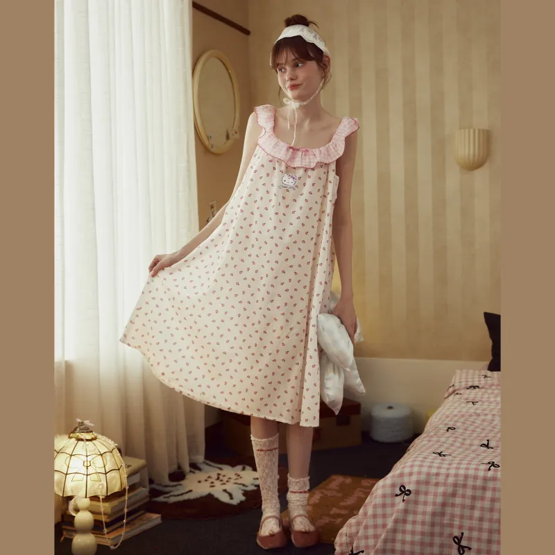 GUKOO x Hello Kitty Nightgown Women's Pearl Pink-1